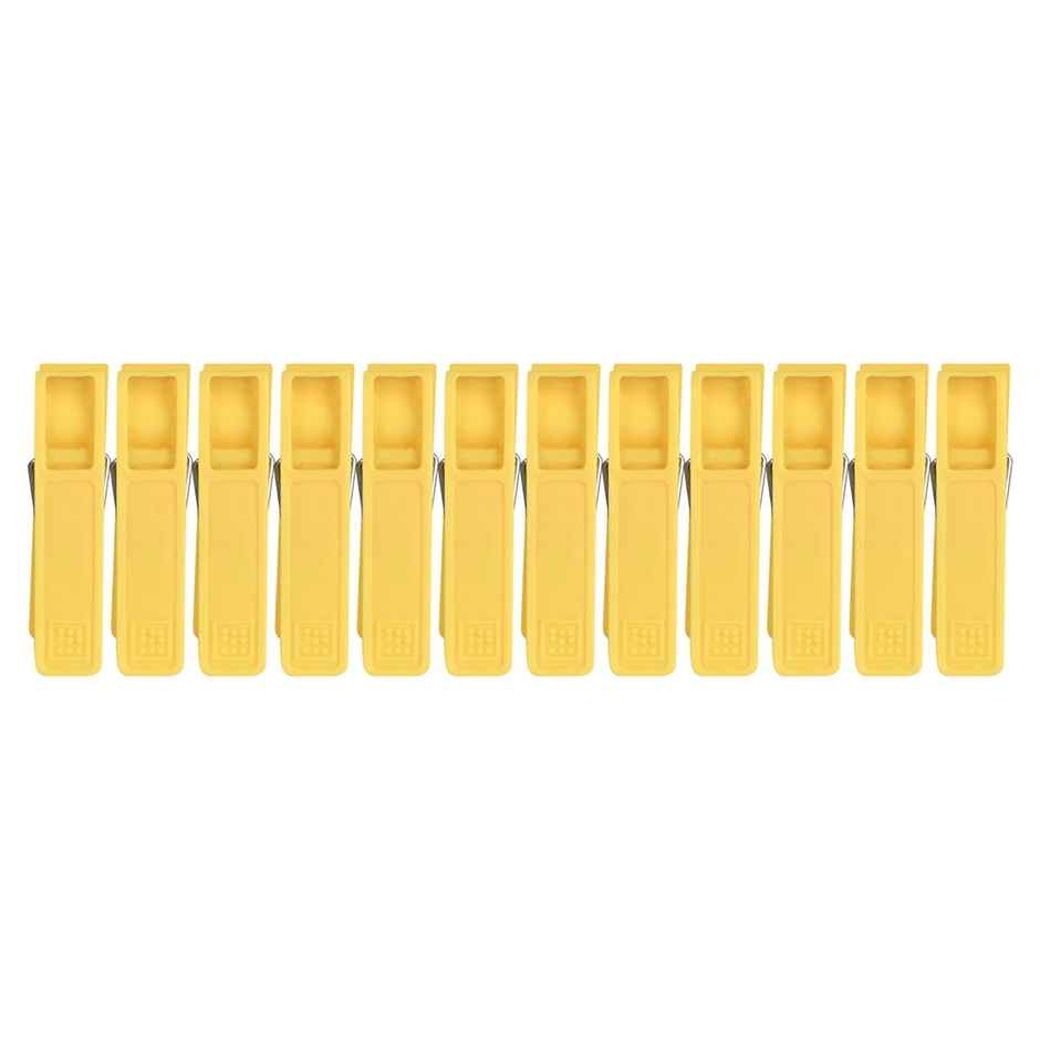Sinco Elita Cloth Clips / Cloth Pegs - Pack of 1 (12 Pieces) - Yellow