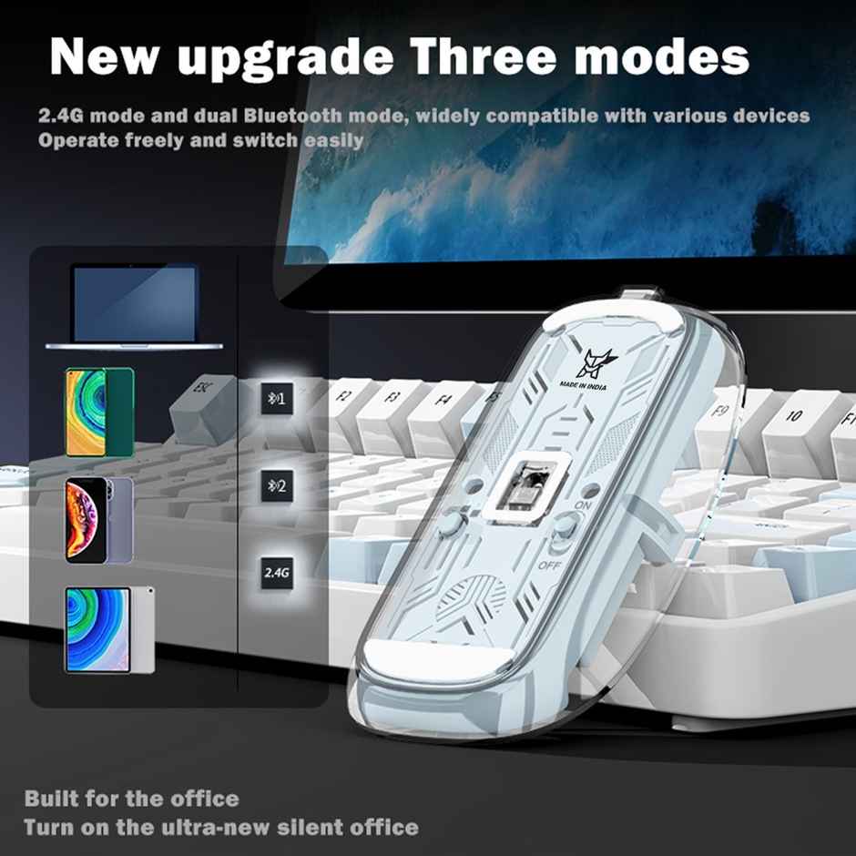 Arctic Fox Pureview Transparent Wireless And Bluetooth Rechargeable Mouse - Paste Green