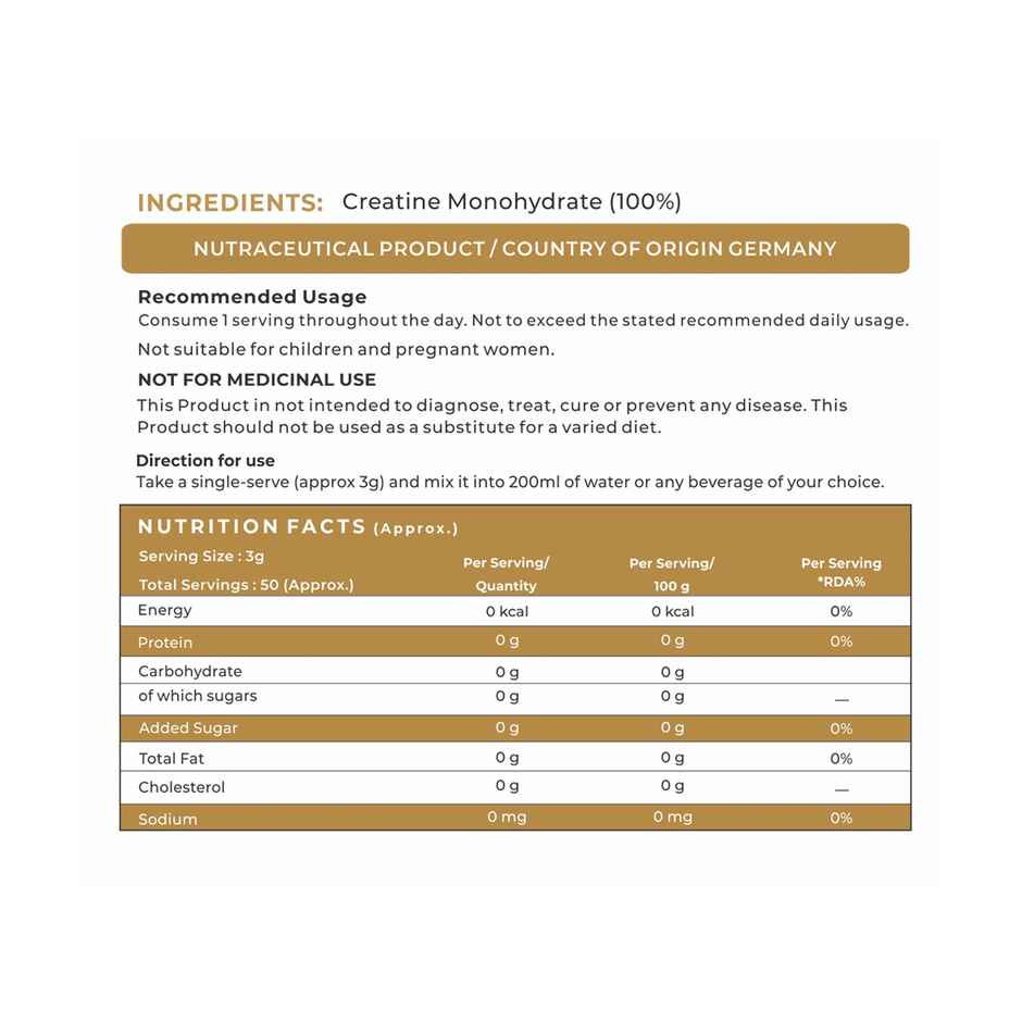 NATURALTEIN Creapure Creatine Monohydrate Powder