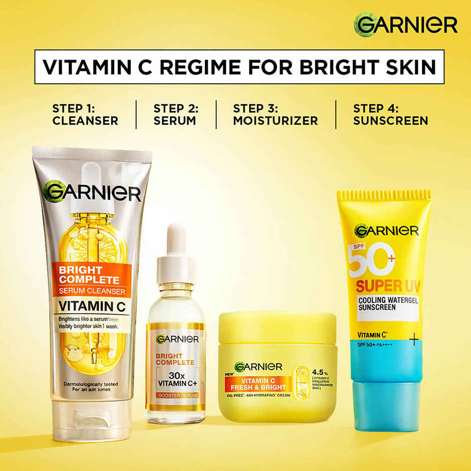 Garnier Bright Complete Serum Cleanser | Vit C Facewash for Visibly Brighter Skin in 1 Wash