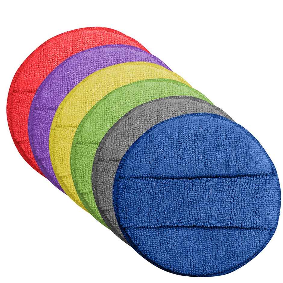 Autofurnish Microfiber Car Cleaning Cloth - Reusable Round Polishing Pad