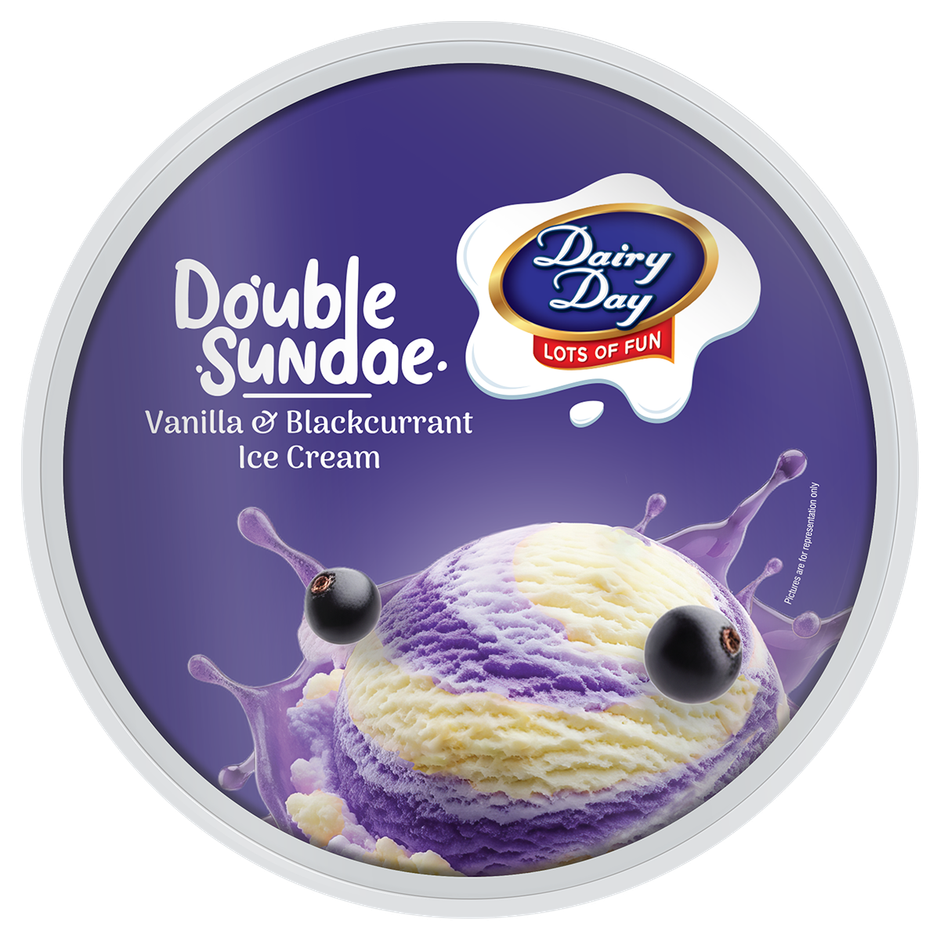 Dairy Day  Vanilla & Blackcurrant Double Sundae Ice Cream Tub