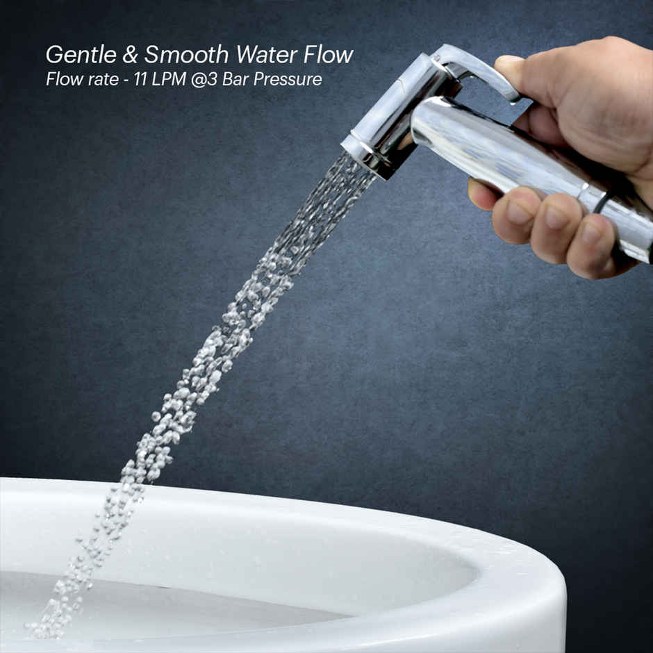 Johnson Spring Health Faucet Abs Jet Spray With 1 m Hose & Wall Hook Chrome Colour