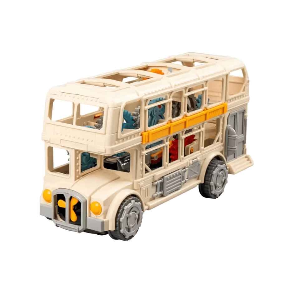 Toyshine Double-Decker Vintage Bus Toy with 360 Degree Rotation | Lights & Music - Ages 3+
