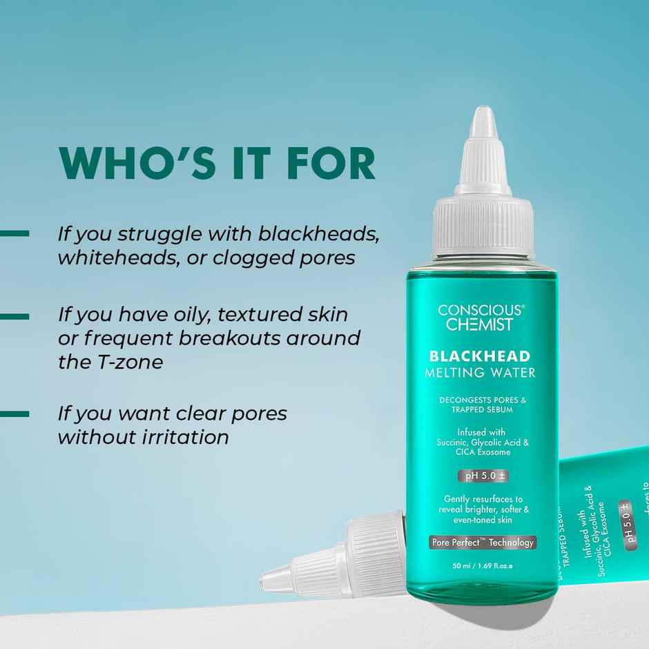 Conscious Chemist Blackhead Melting Water with Succinic & Glycolic Acid for Clear, Smooth Skin