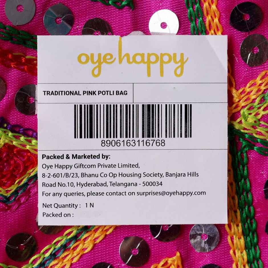 Traditional Potli Bag | Ethnic Festival Pouch | Pink | Oye Happy