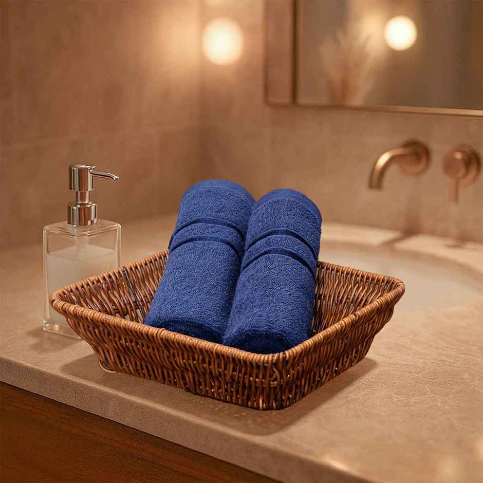 Mytrident Cotton Hand Towel | 400 GSM | Gym Towel Set - New Navy