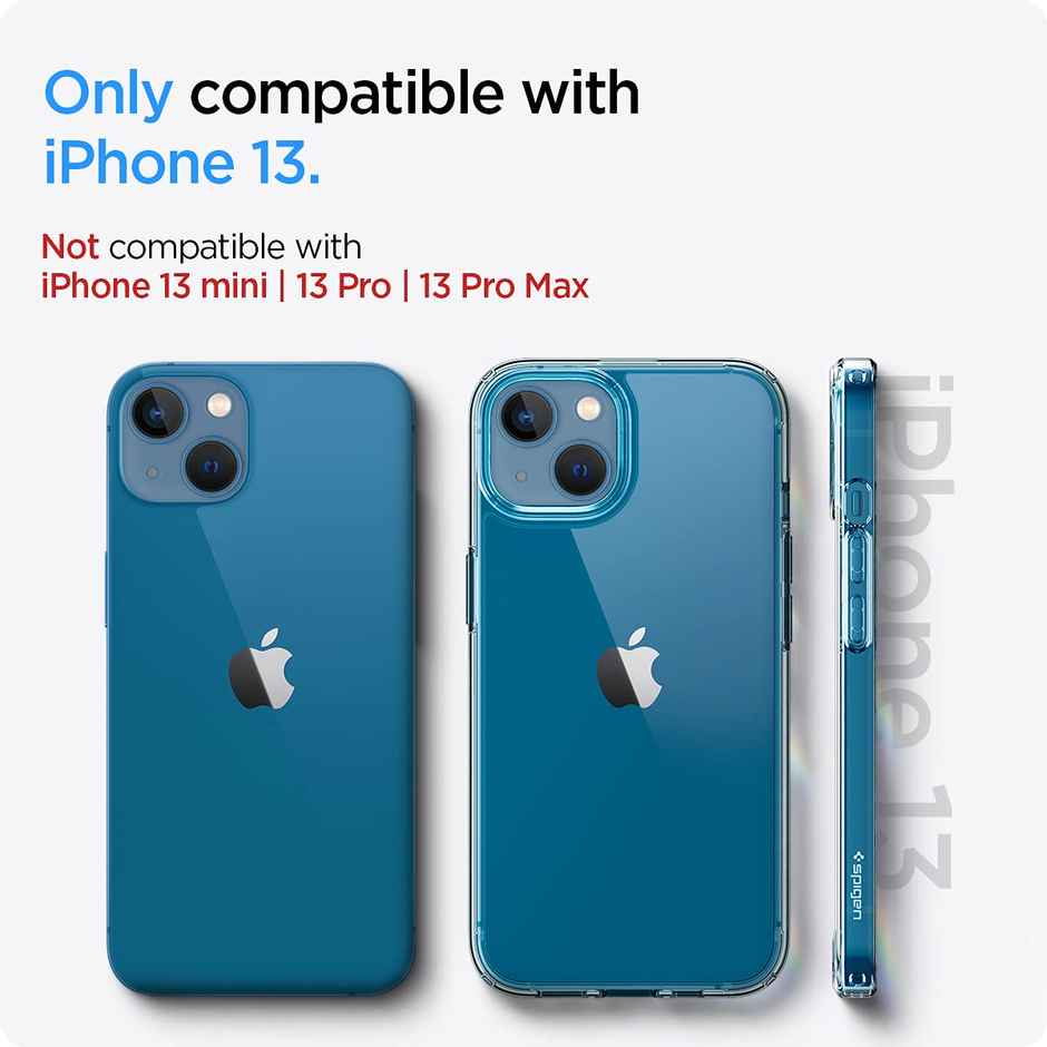 Spigen Ultra Hybrid Back Cover Case Compatible with iPhone 13 (TPU + Poly Carbonate | Crystal Clear)