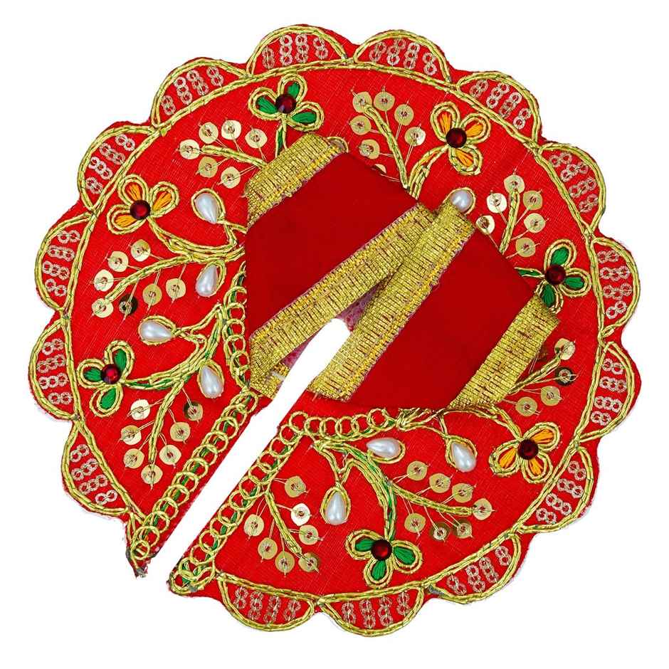 Ecraft Floral Kundan Decorative Ladoo Gopal Dress for Idol | Krishna Costume | Size 4