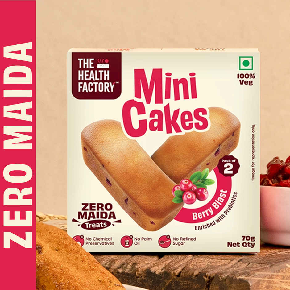 The Health Factory Mini Cakes - Berry Blast | Zero Maida | Combo