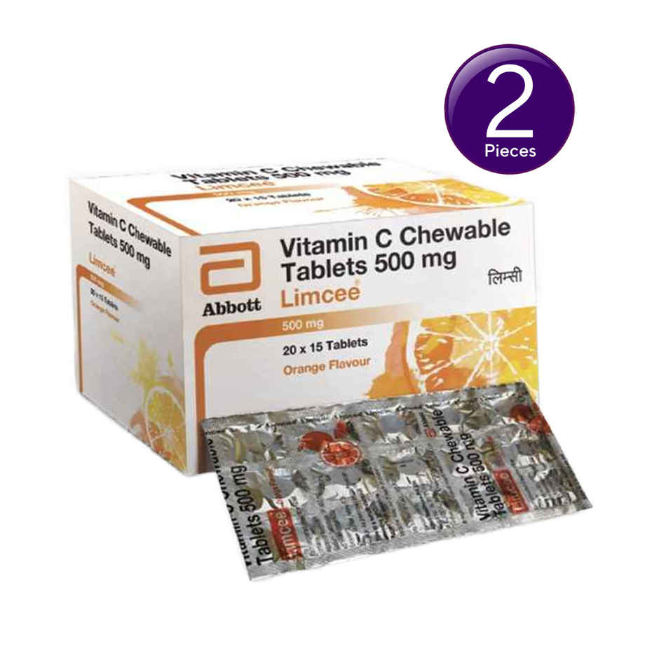 Limcee 500mg Orange Flavour Chewable Tablet Combo
