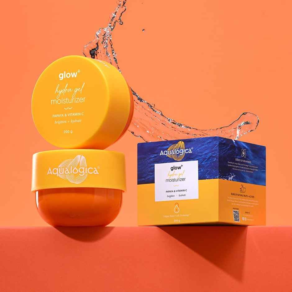 Aqualogica Glow+ Hydra Gel Moisturizer With Papaya & Vitamin C For 24 Hour Intense Hydration | Tested On GenZ