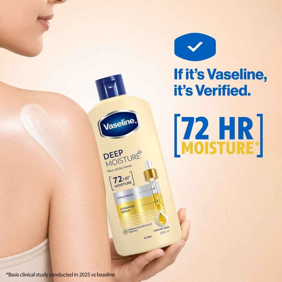 Vaseline Deep Moisture Body Lotion With Ceramide Hyaluron | 10X More Moisture | For Dry Skin