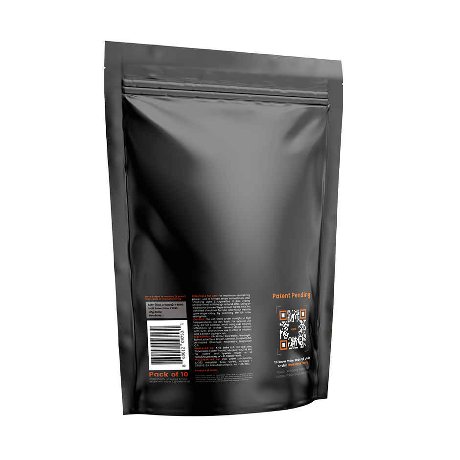 Wype - After - Smoke Odour Neutralizing and Refreshing Wet Tissue