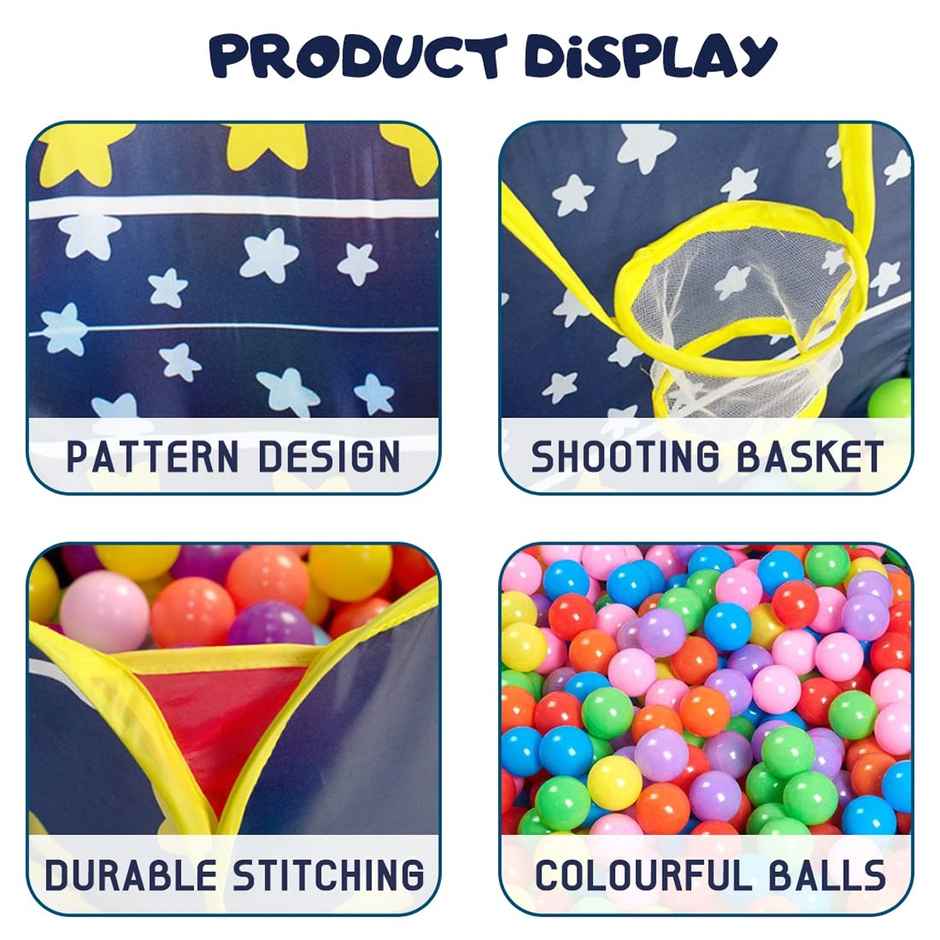 Wembley Ball Pool With 20 Balls Playing Ball Pool Hoop Portable Kids Activity Toys For Kids-Assorted