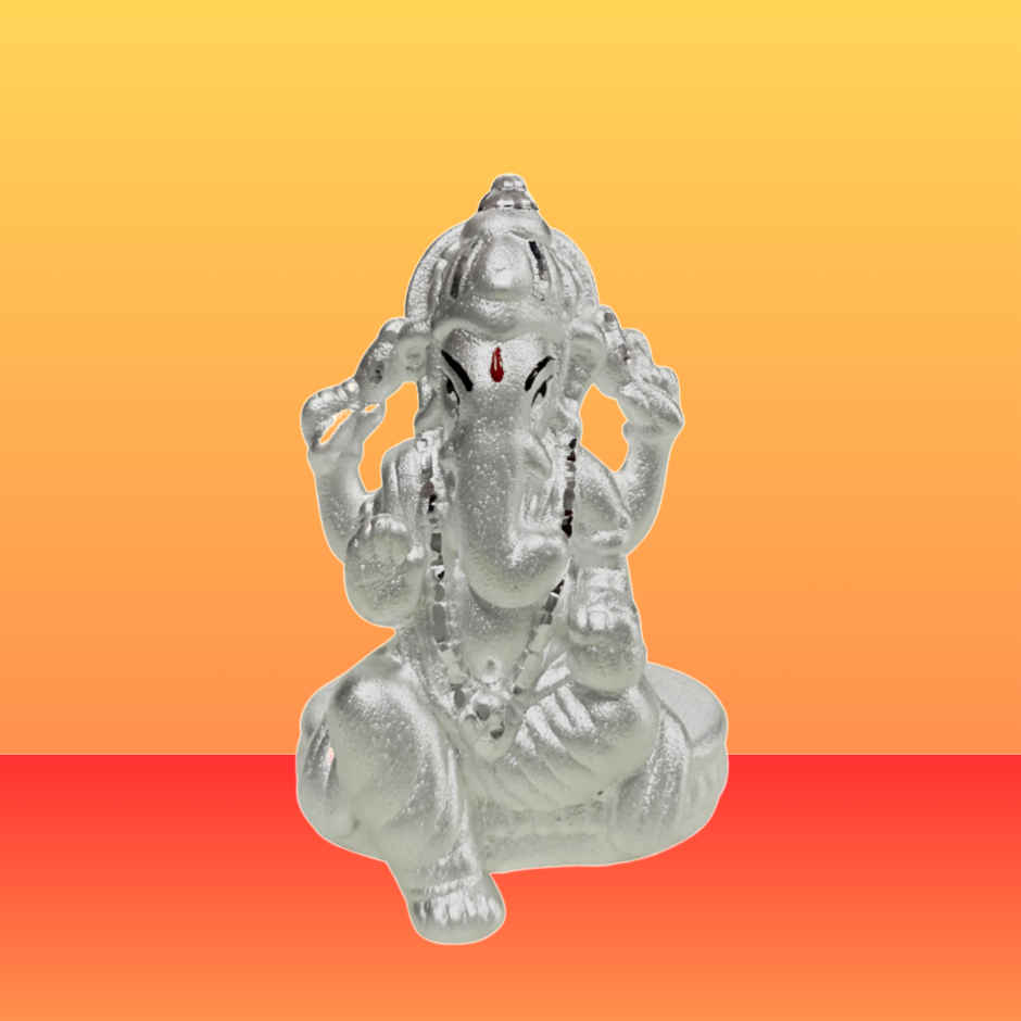 Sterling Silver Ganesha Idol | 999 Purity | Voylla