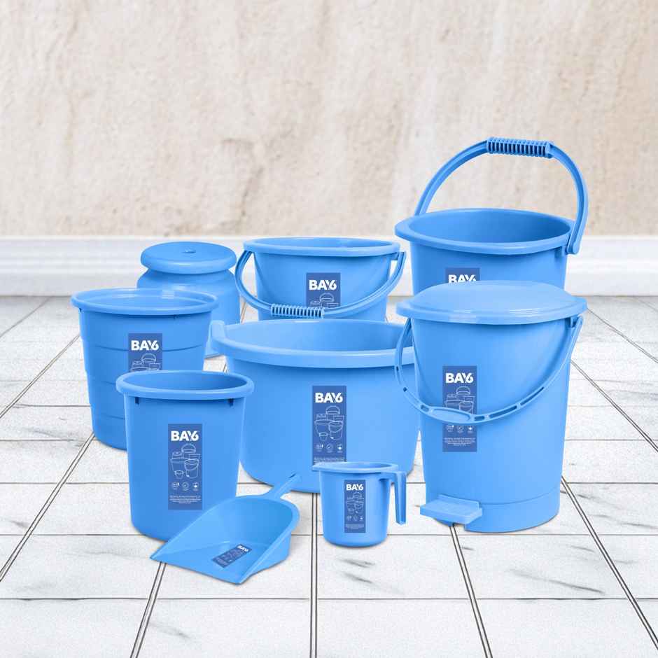 BAY6 Round Container Set With Lid - Blue 5pcs
