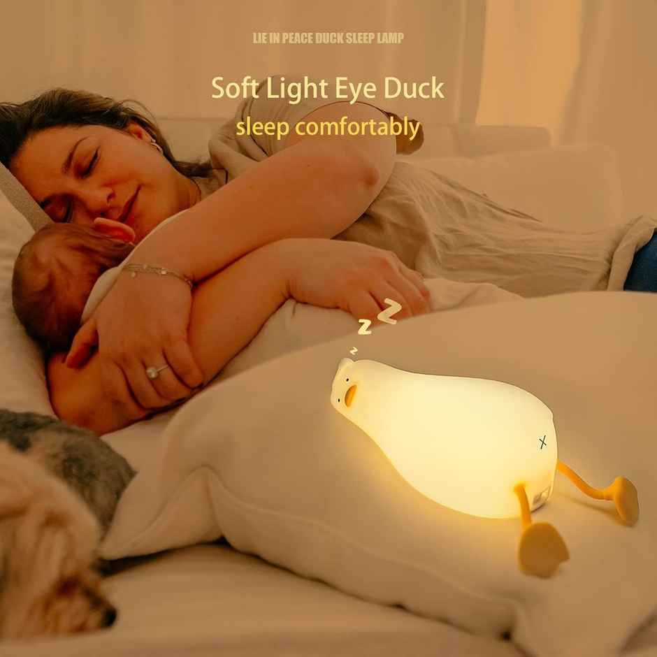 Desidiya Lying Flat Duck Night Light - Cute Led Squishy Duck Lamp