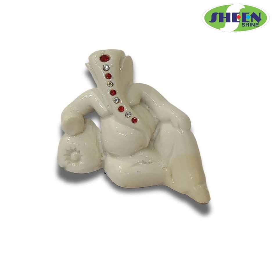 Lord Ganesha Idol For Car Dashboard | White | Sheen And Shine | Ganesh Chaturthi Specials