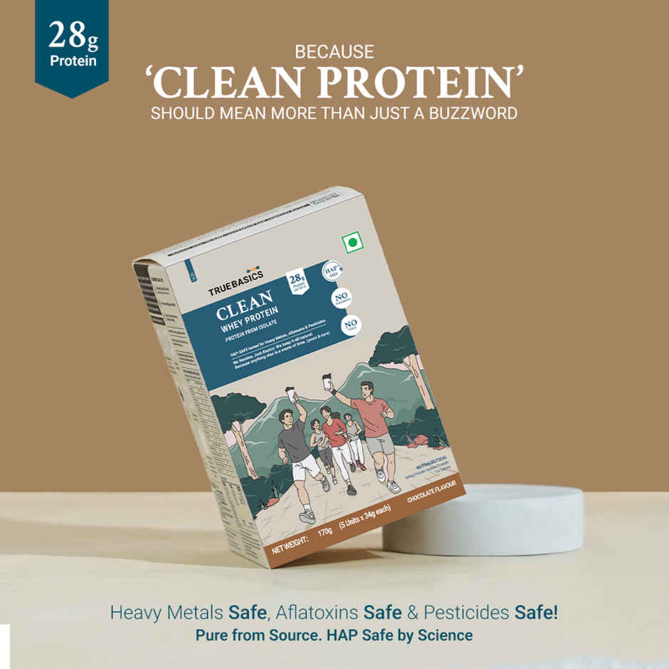 TrueBasics Clean Whey Pure Protein Isolate Powder (Chocolate)