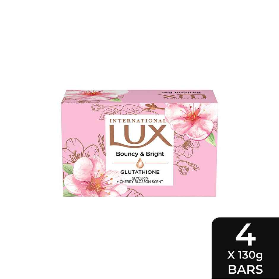 LUX International Bouncy and Bright Bathing Soap with Glutathione and Glycerin for Soft Skin