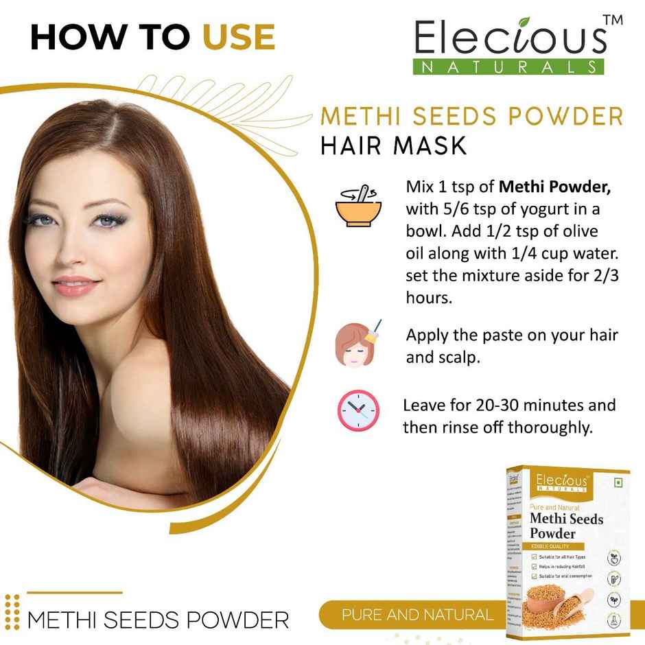 Elecious Methi Seed Powder For Hair Growth | Fenugreek Powder | 100% Pure and Natural