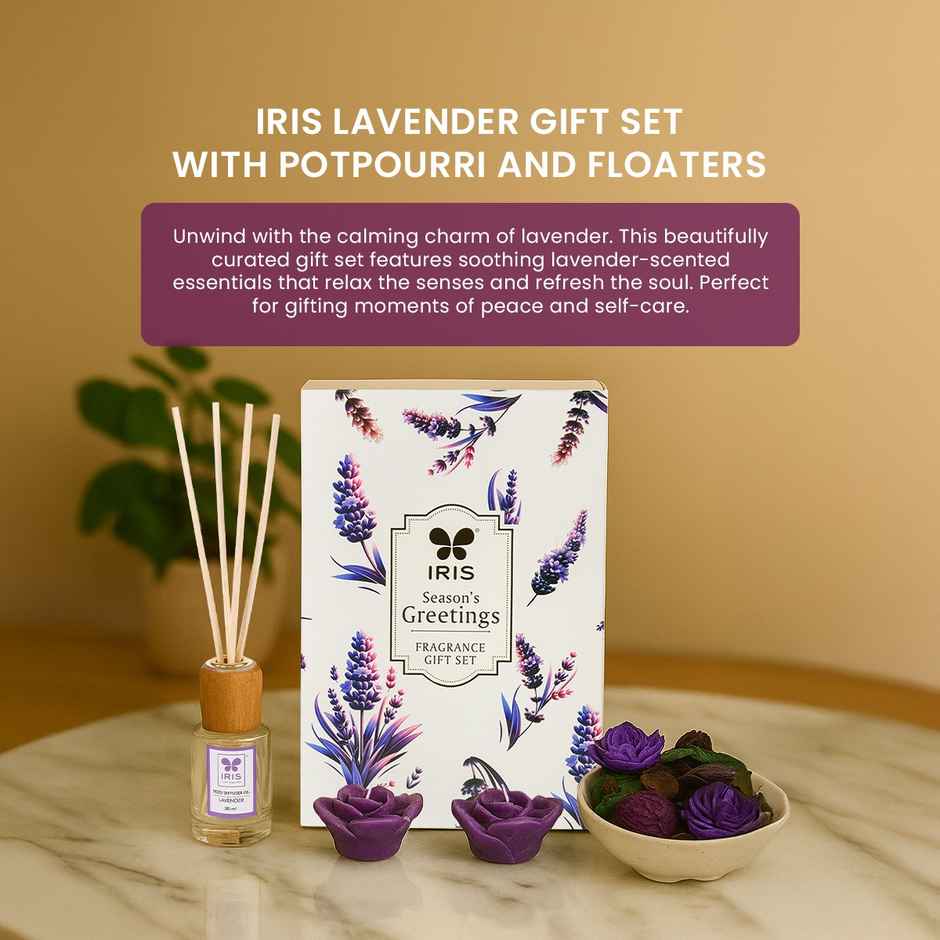 IRIS Lavender Gift Set With Potpourri And Floaters | Fragrance Gift Sets