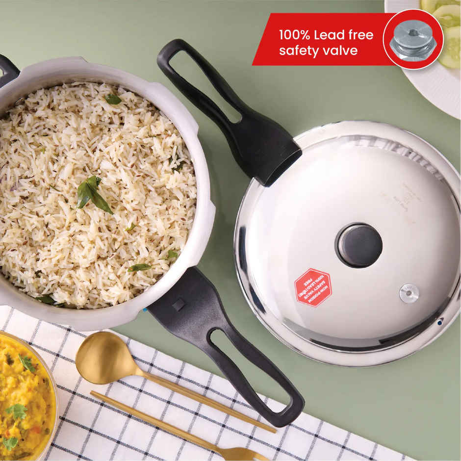 Master Amora Stainless Steel Outer Lid Pressure Cooker 2L, Gas And Induction Stove Compatible