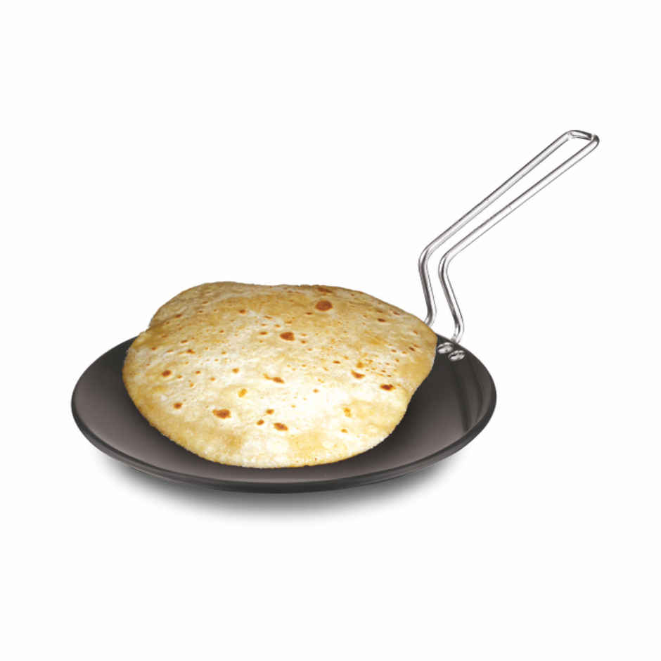 Kitchen Essentials-Hard Anodized Chapati Tawa Ss Wire Handle 25 Cm(10"), 3Mm Thickness