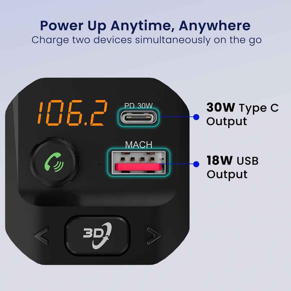 Portronics Auto 10 Plus Car Bluetooth Smart Audio Connector