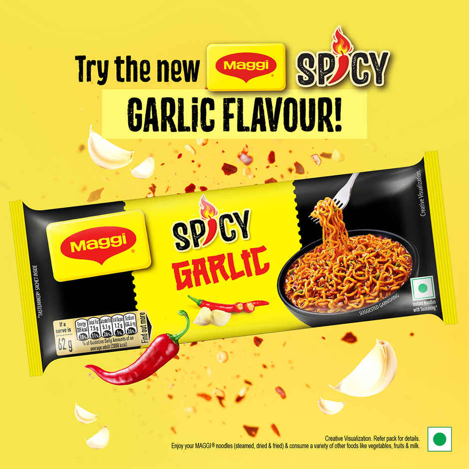 MAGGI Spicy Garlic Noodles, Instant & Easy Snack