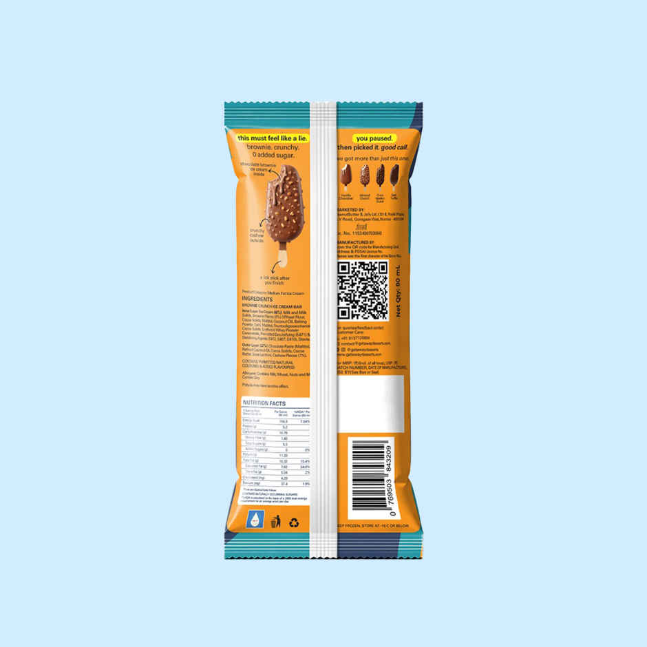 Get-A-Way Brownie Crunch Ice Cream Stick | Zero Added Sugar | 5g Protein