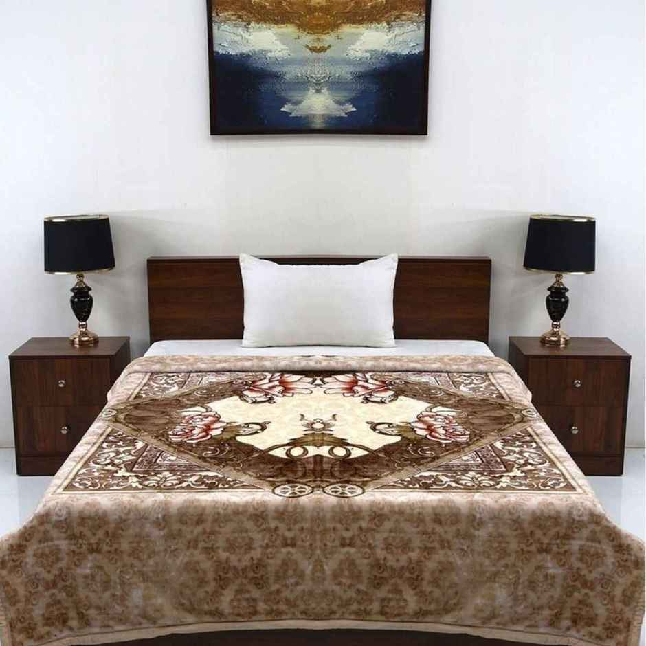 Signature 570 Gsm Polyester Brown Heavy Winter Super Soft Single Bed Mink Blanket