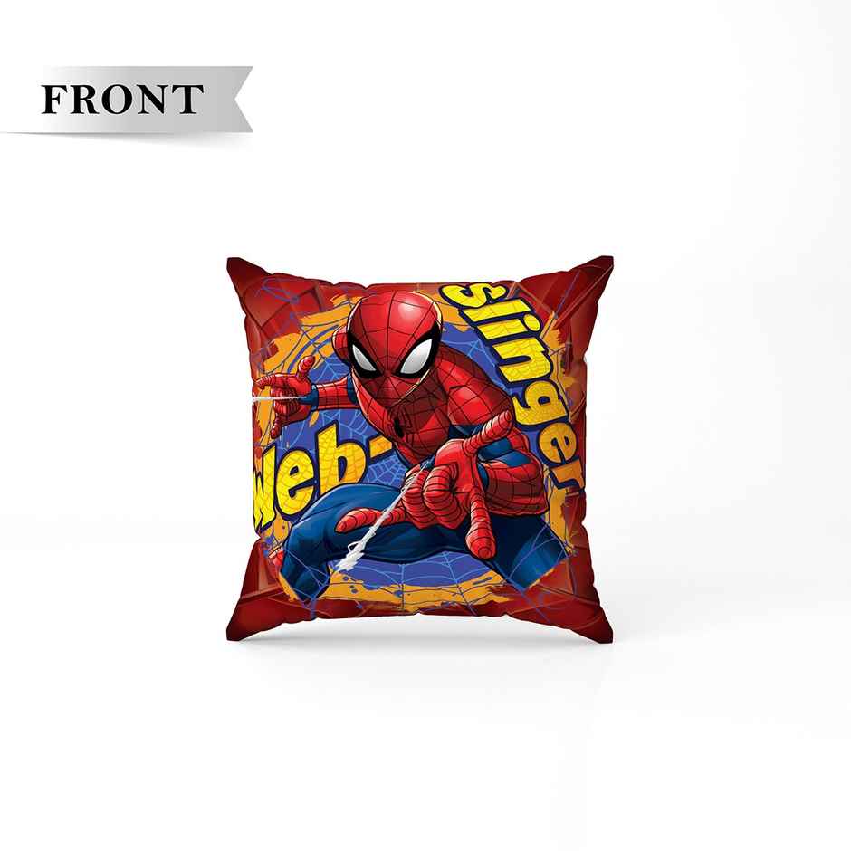 Sassoon Marvel Spiderman Reversible Printed Filled Cushion | Red | 40 x 40 cm
