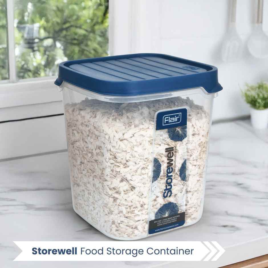 Flair Plastic Storewell Food Storage Containers 8000 ml (Blue), Food Grade, Bpa Free, Spices Grains