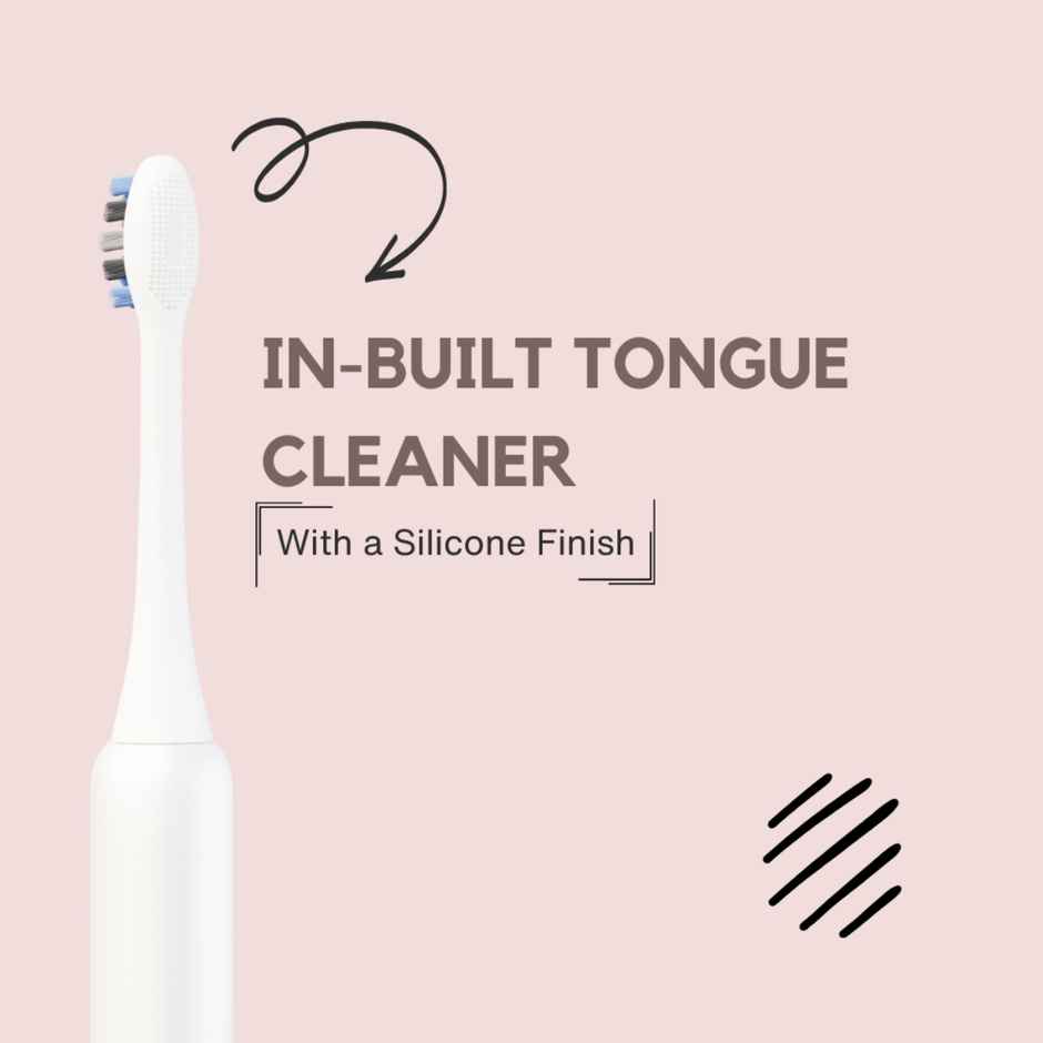 Dr.Dento Pro Series Electric Toothbrush | 4 Modes + Tongue Cleaner | 1 year warranty - Pearl White