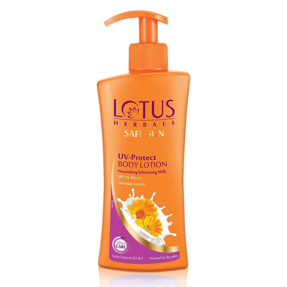 Lotus Herbals Safe Sun Uv Protect Body Lotion Spf 25 | Calendula| Normal To Dry Skin | Moisturising