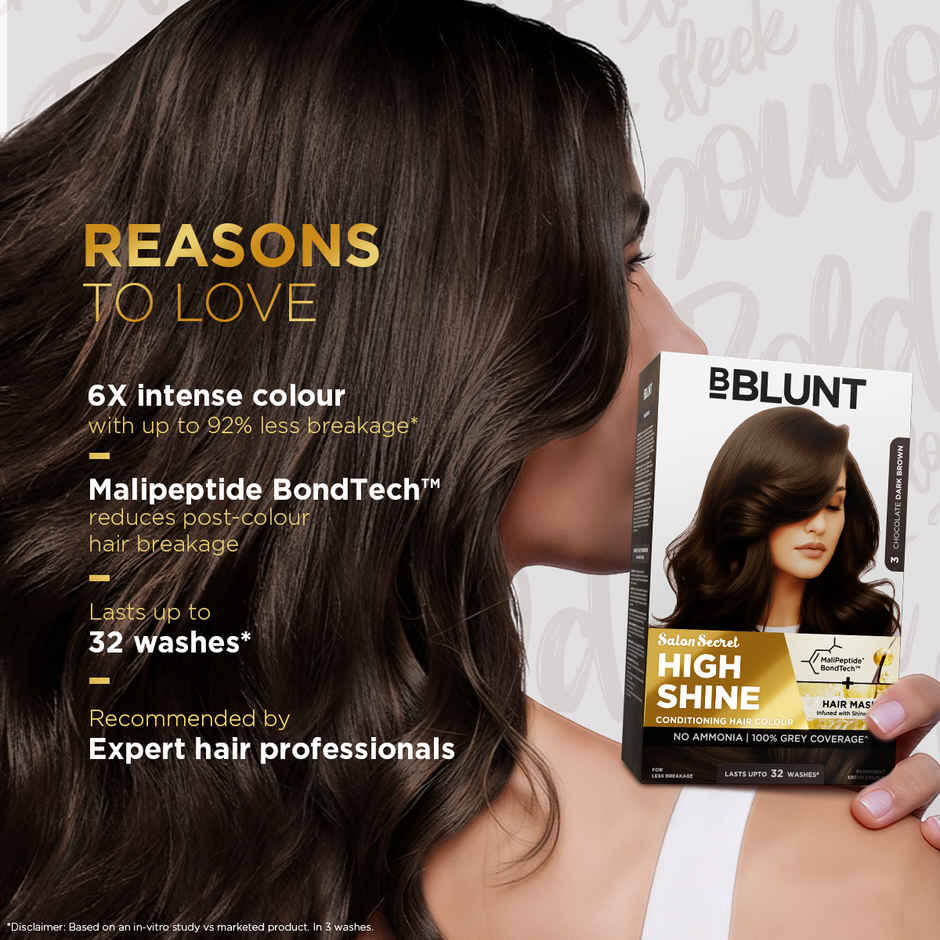 Bblunt Salon Secret High Shine Conditioning Hair Colour | Chocolate Dark Brown