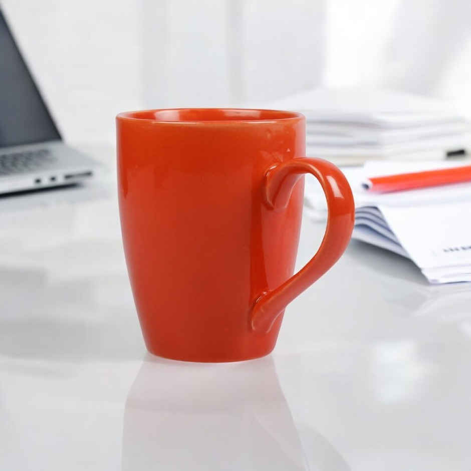 Homez it Ceramic Coffee Mug (250 ml, Red)(Box)