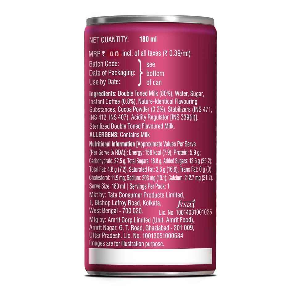 Tata Cold Coffee Belgian Chocolate Iced Coffee, Rich & Creamy, Flavoured Milk, Can Combo 