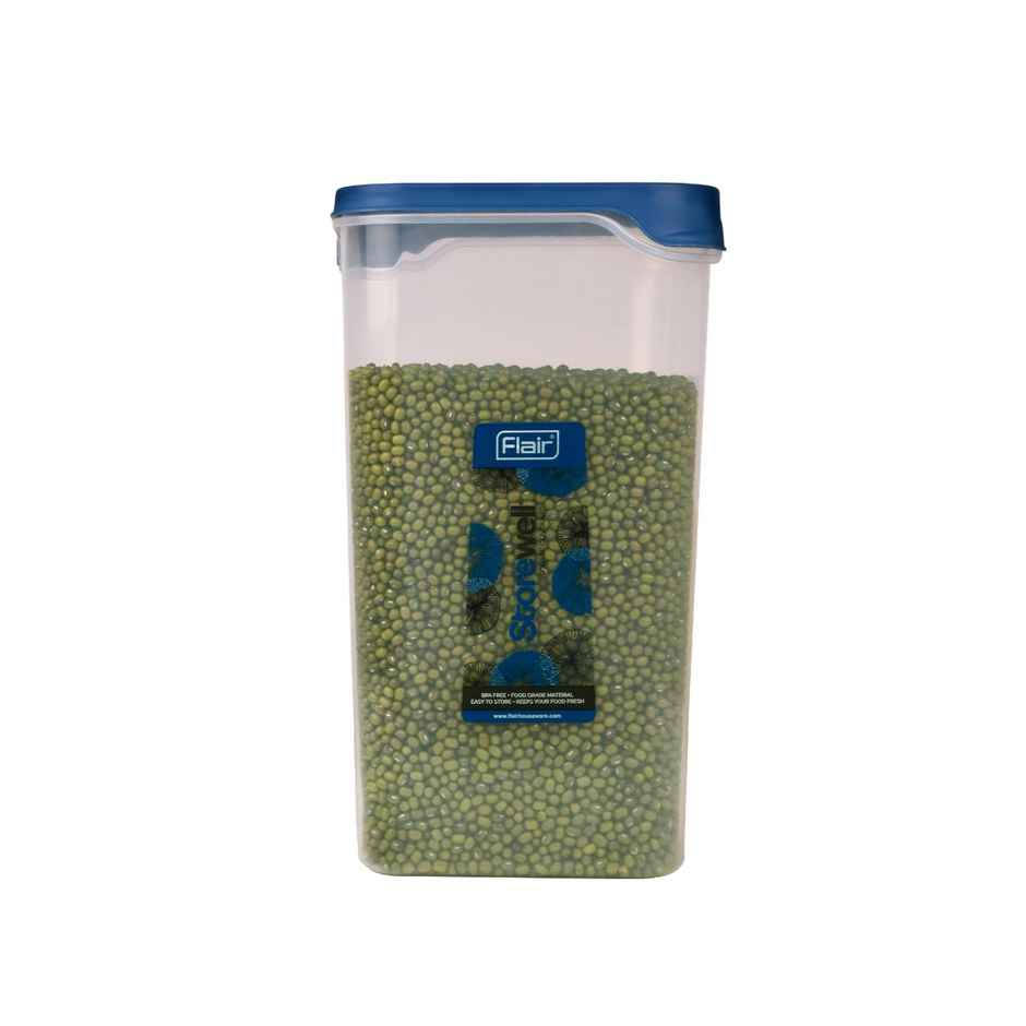 Flair Plastic Storewell Food Storage Containers 3000Ml (Blue), Food Grade, Bpa Free