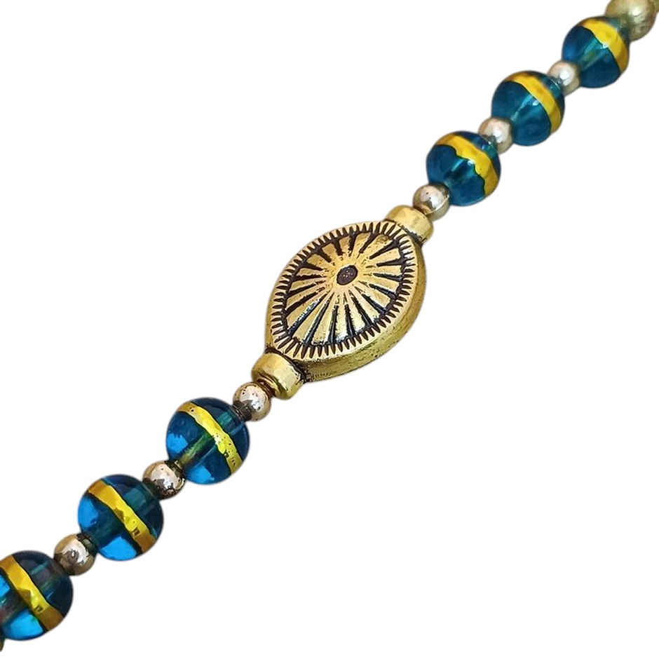 Gullak Oval Chakra Rakhi - Glass Beads