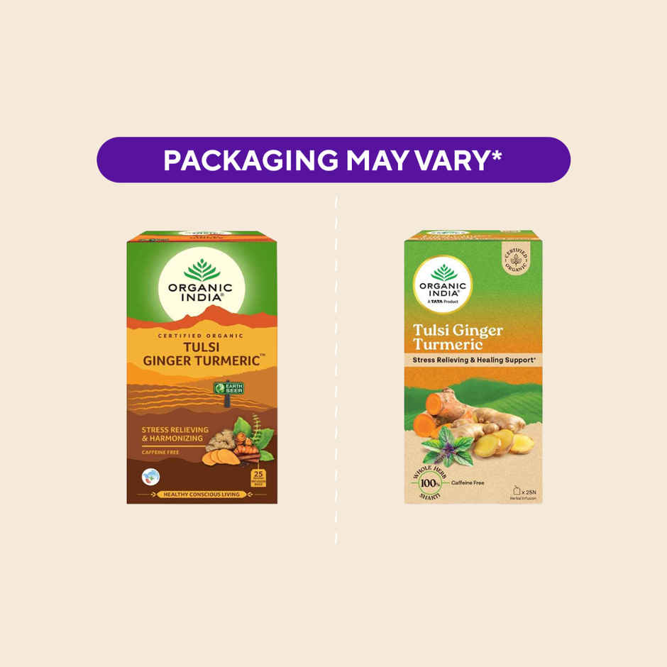 Organic India Tulsi Ginger Turmeric Herbal Infusion Bags