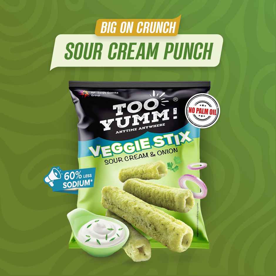 Too Yumm! Sour Cream & Onion Veggie Stix | Munching Snack | On-the-Go Munchies Combo 