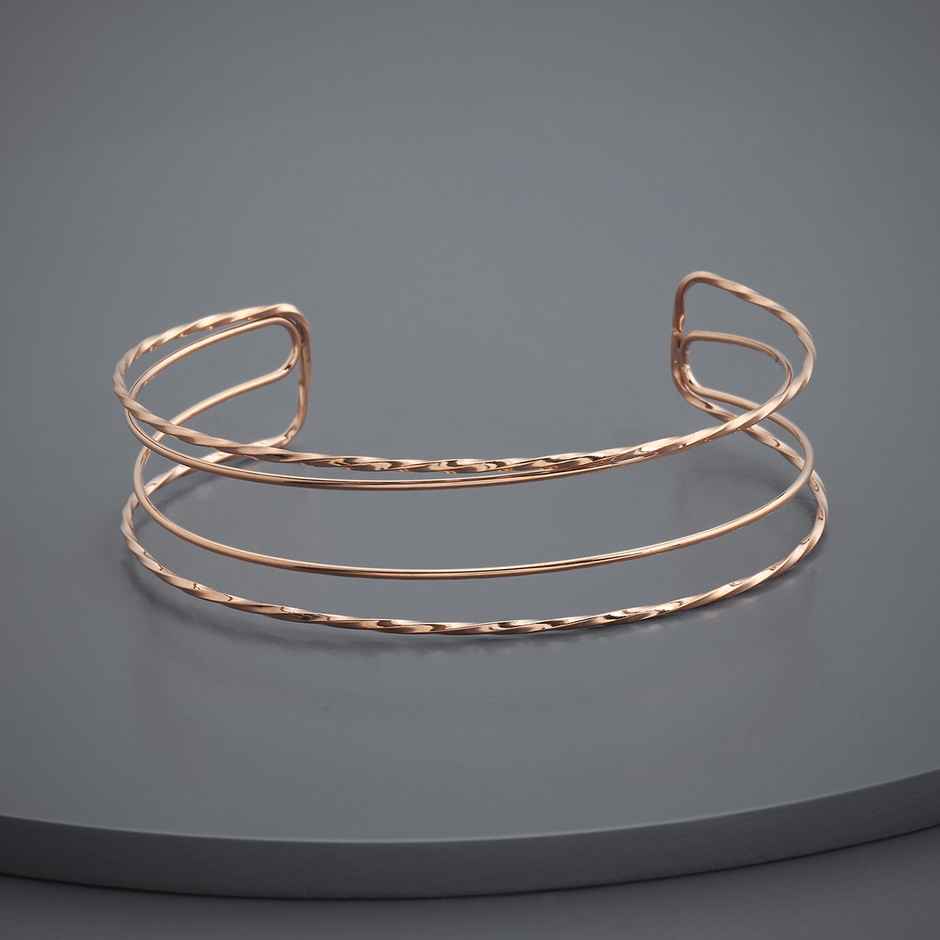 Kushal s Fashion Jewellery Gold Rose Gold-Plated Zircon Trendy Kada | 441093