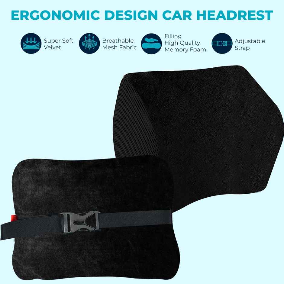 Trajectory Car Headrest Pillow In Memory Foam For Orthopedic Neck Pain Pillow