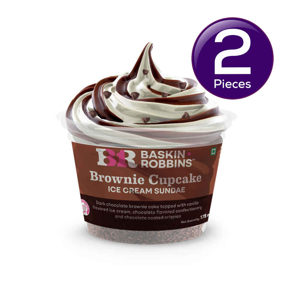 Baskin Robbins Brownie Cupcake Sundae Ice Cream Cup Combo