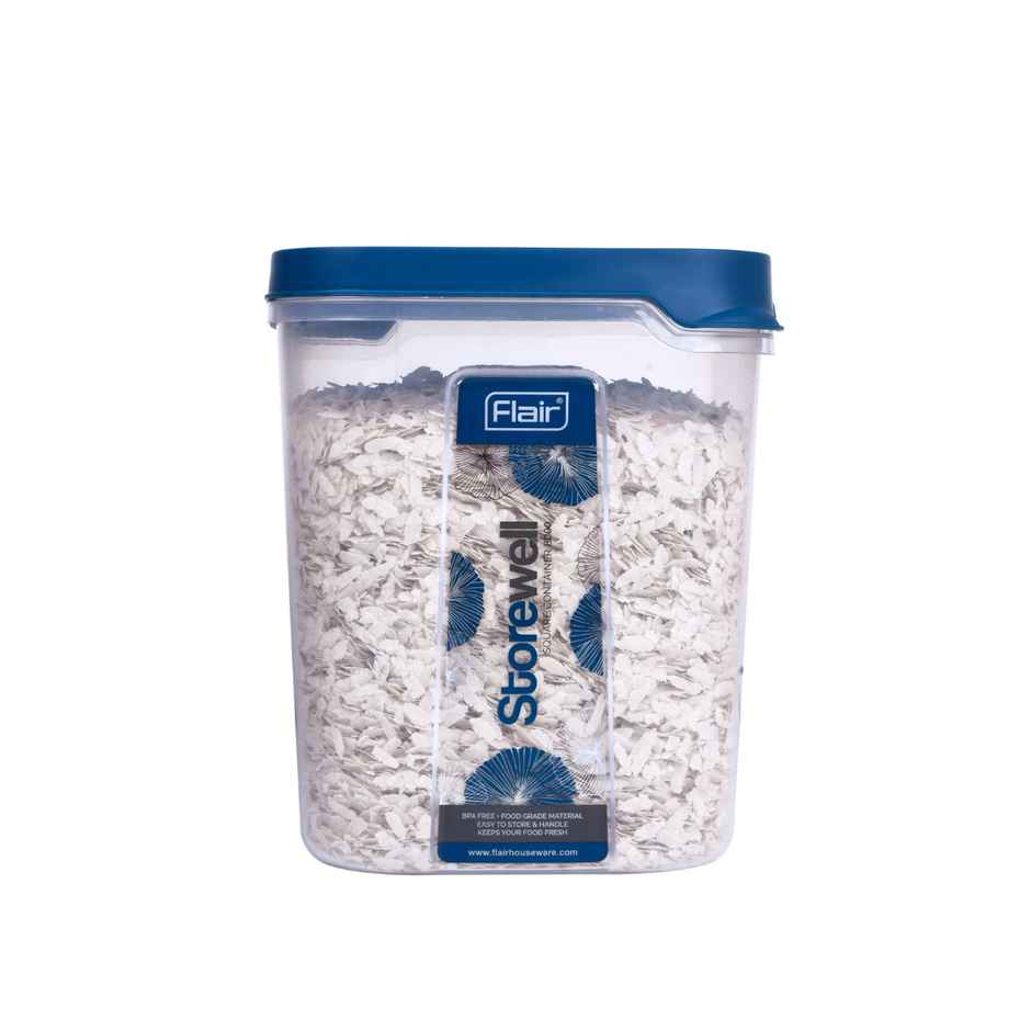 Flair Plastic Storewell Food Storage Containers 8000 ml (Blue), Food Grade, Bpa Free, Spices Grains