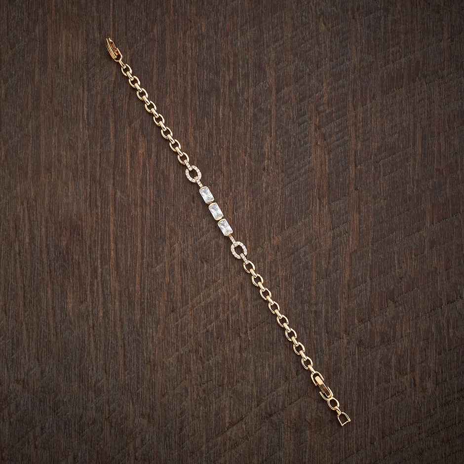 Kushal s Fashion Jewellery White Gold-Plated Party Zircon Bracelet | 438175