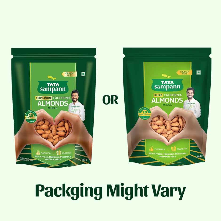 Tata Sampann Totally Pure California Almonds/Badam Giri | Whole Premium Quality